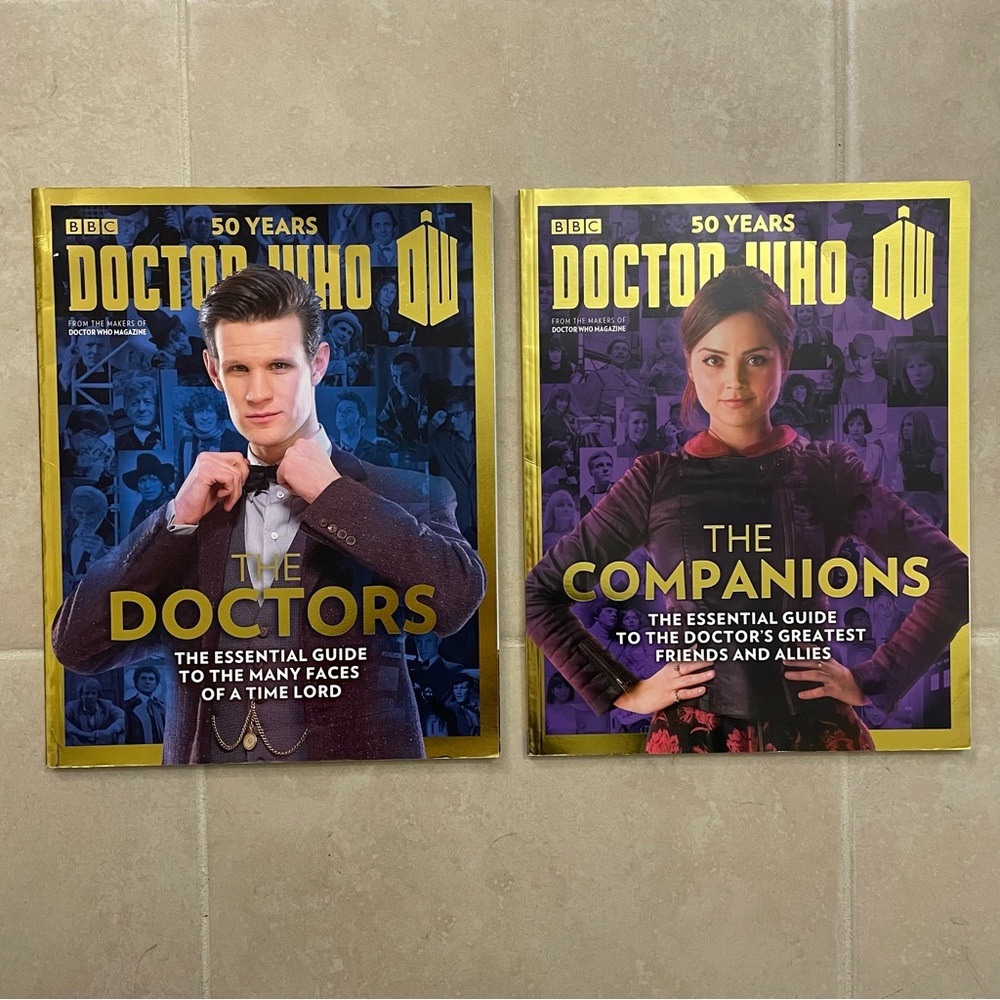 BBC Doctor Who 50 Years "The Doctors" and "The Companions" Paperback Magazines